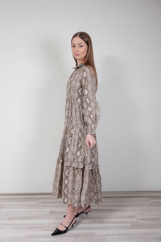Yılan Desenli Gipeli Elbise