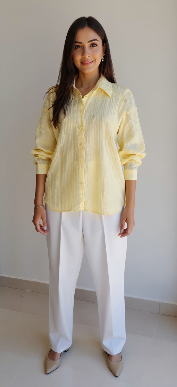 Sarı Oversize Gömlek