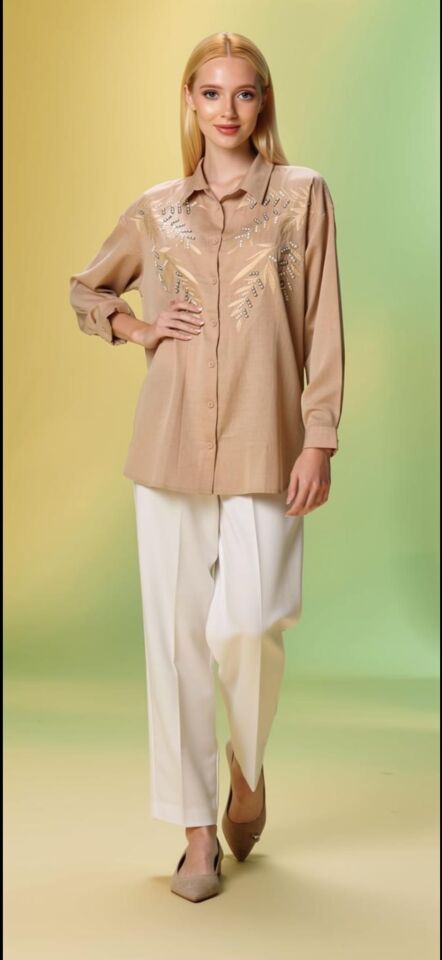 Taşlı İşlemeli Gömlek