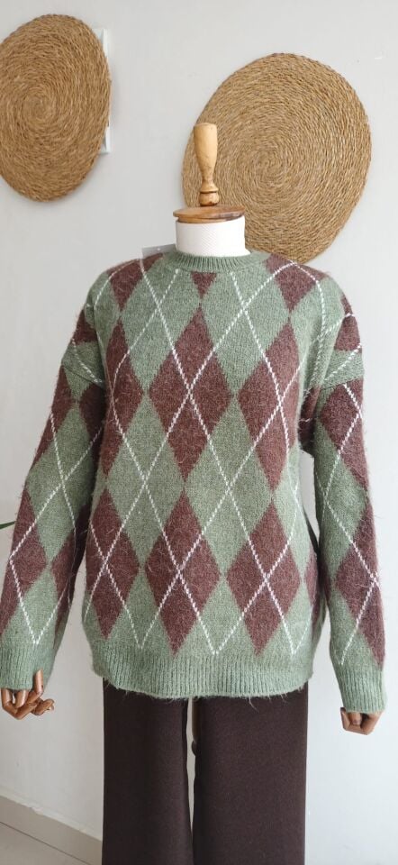 BAKLAVA DESENLİ KAZAK